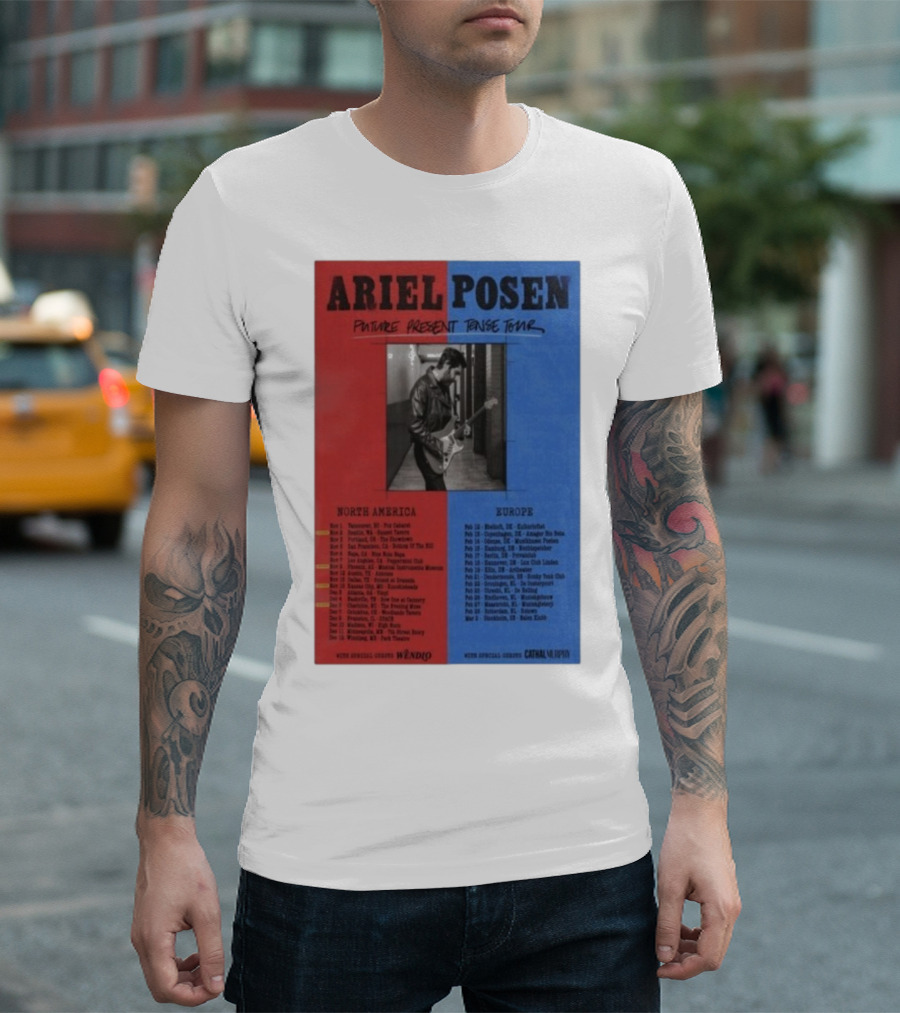Ariel Posen Future Present Tense Tour North America Europe 2025 2026 Special Guests Wendigo Cathal Murphy T-Shirt