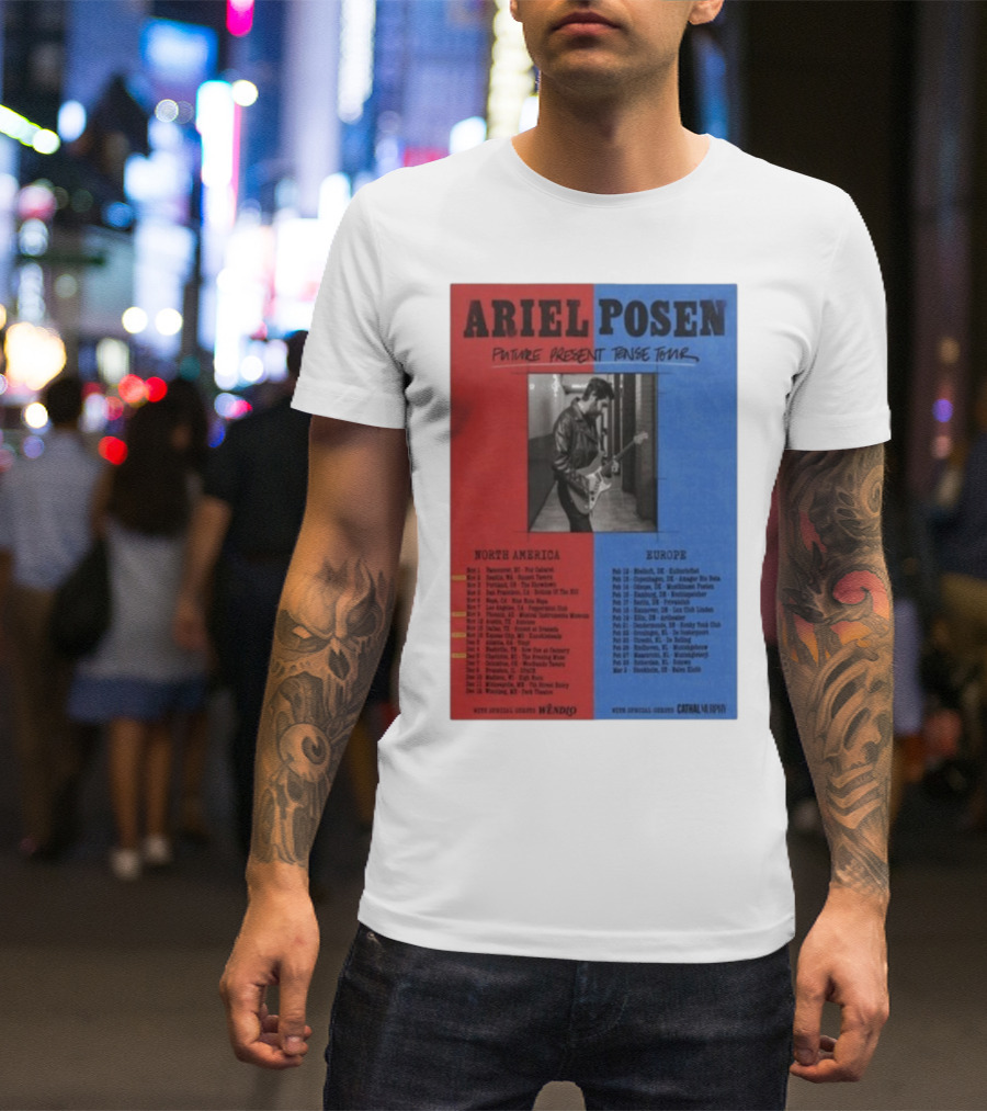 Ariel Posen Future Present Tense Tour North America Europe 2025 2026 Special Guests Wendigo Cathal Murphy T-Shirt