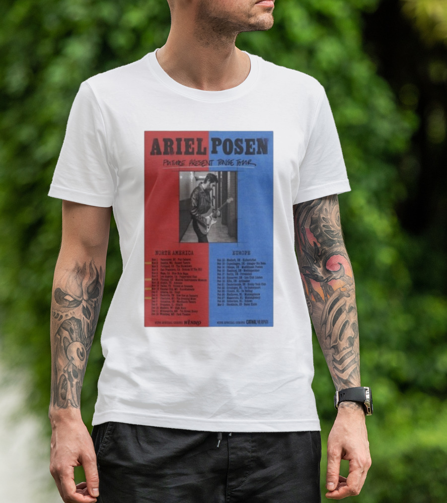 Ariel Posen Future Present Tense Tour North America Europe 2025 2026 Special Guests Wendigo Cathal Murphy T-Shirt
