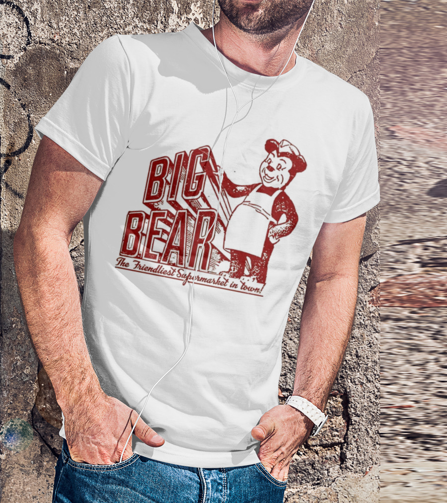 Big Bear The Friendliest Supermarket In The Town San Diego Retro Chef Logo T-Shirt