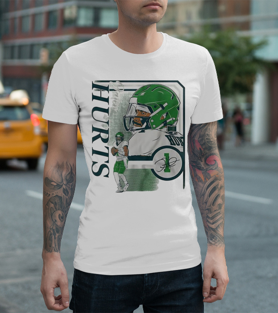 Jalen Hurts Philadelphia Eagles Football Collage Frame Signature HURTS 1 T-Shirt
