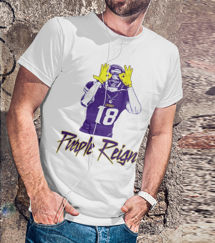 Justin Jefferson Griddy Purple Reign Minnesota Vikings Football 18 T-Shirt