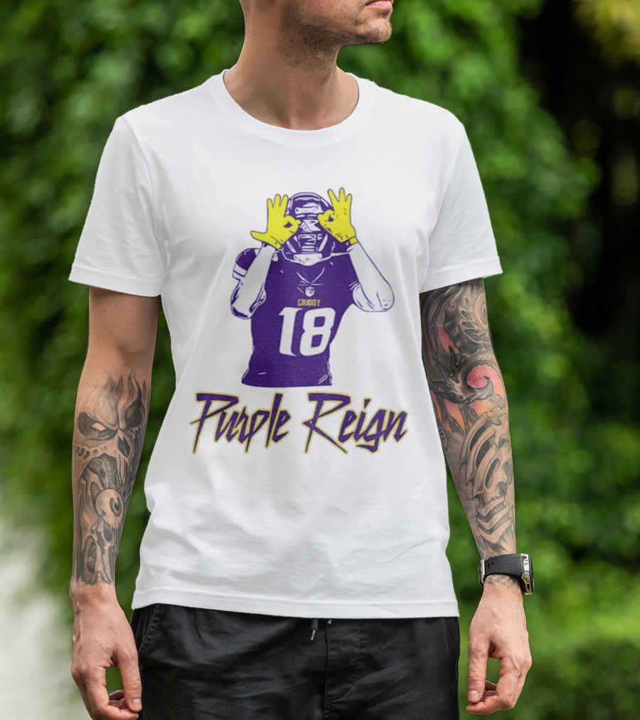 Justin Jefferson Griddy Purple Reign Minnesota Vikings Football 18 T-Shirt