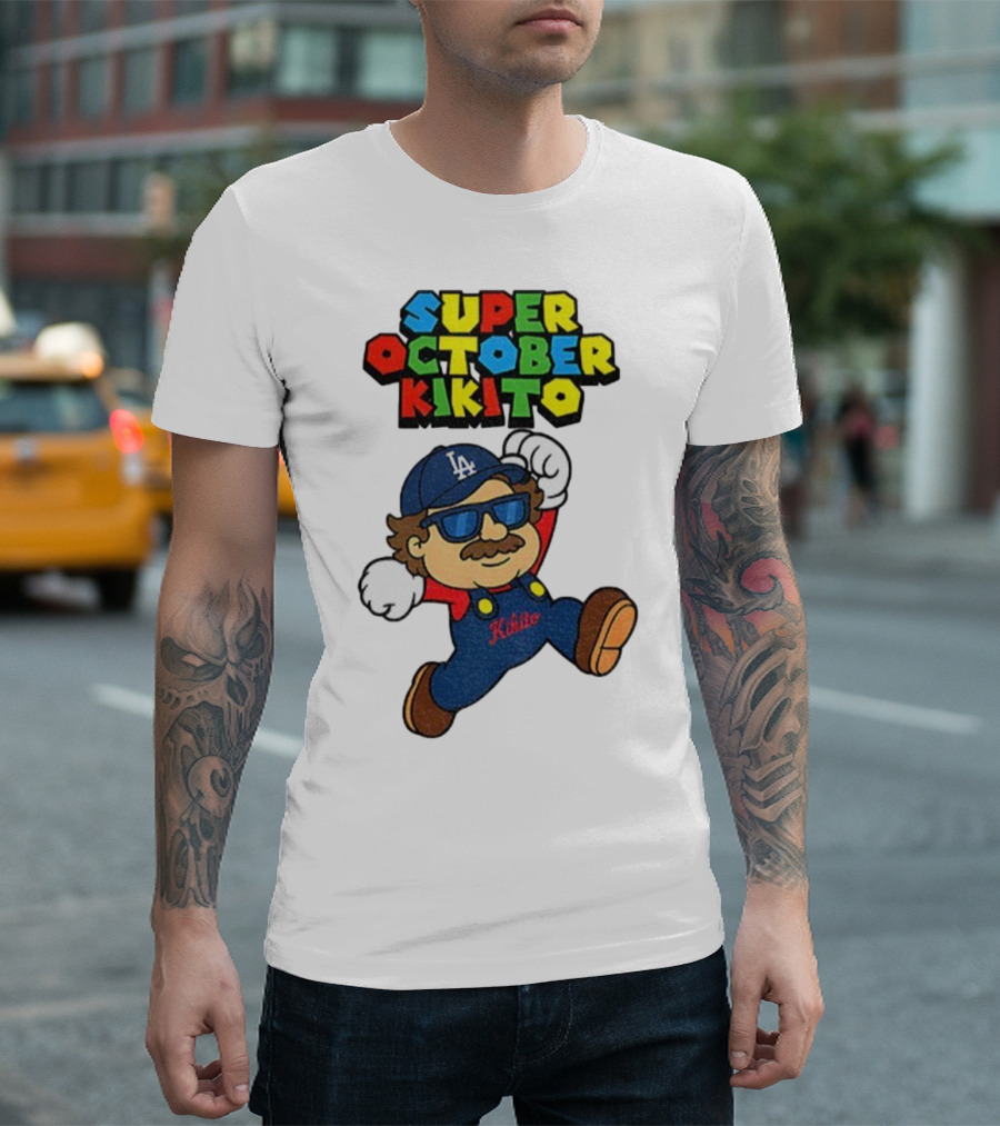 Super October Kikito LA Dodgers Baseball Character With Sunglasses T-Shirt