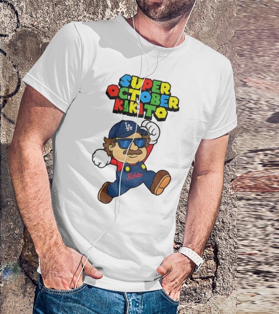 Super October Kikito LA Dodgers Baseball Character With Sunglasses T-Shirt