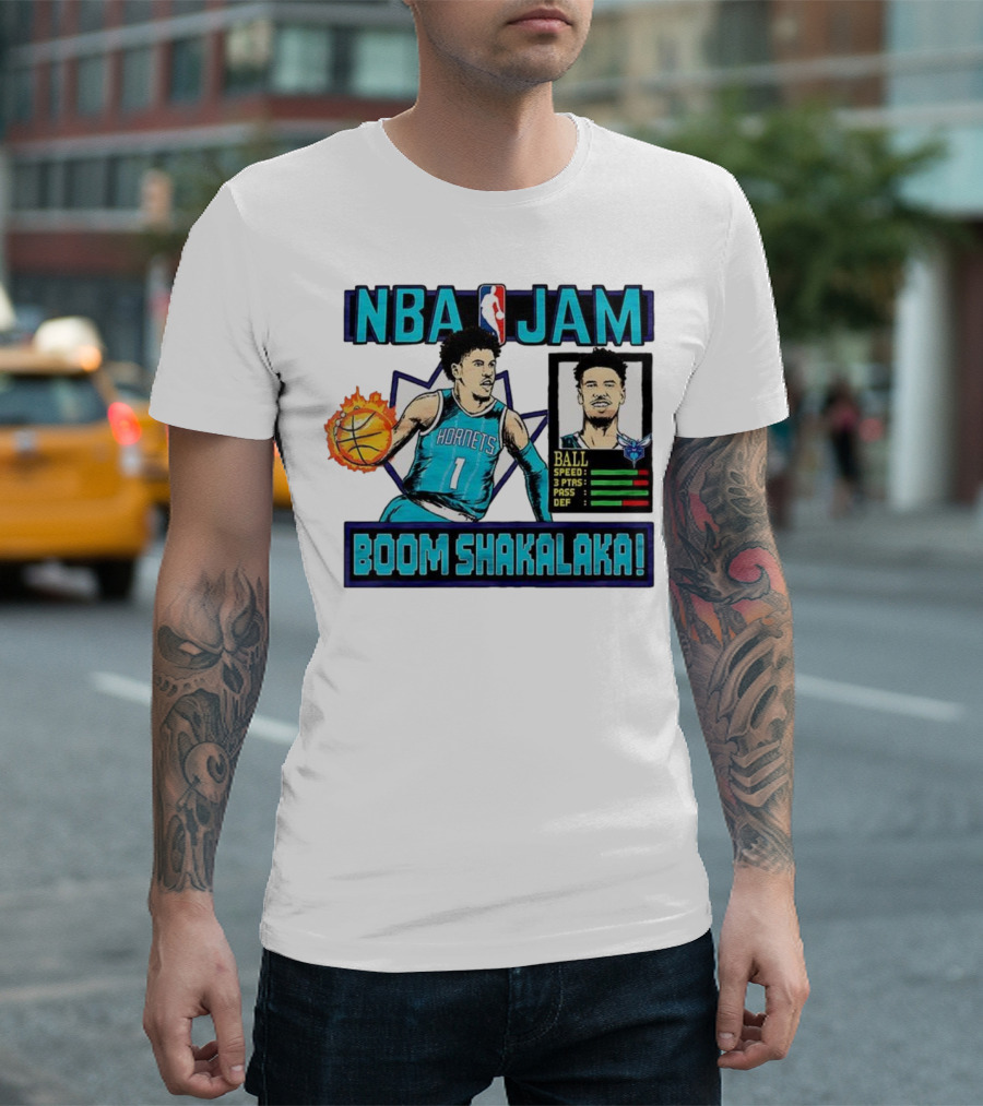 NBA Jam LaMelo Ball Charlotte Hornets Boom Shakalaka Classic Video Game T-Shirt