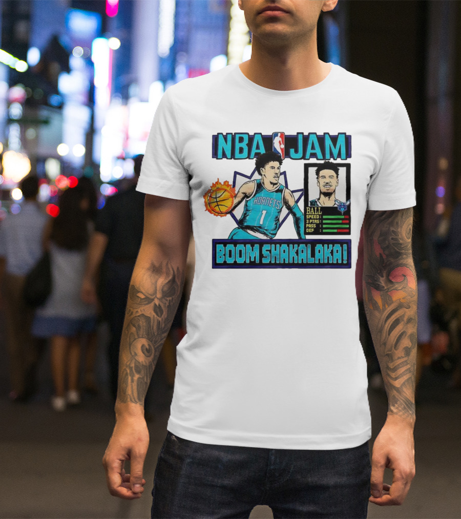 NBA Jam LaMelo Ball Charlotte Hornets Boom Shakalaka Classic Video Game T-Shirt