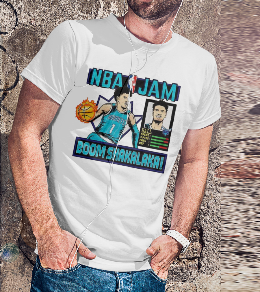 NBA Jam LaMelo Ball Charlotte Hornets Boom Shakalaka Classic Video Game T-Shirt