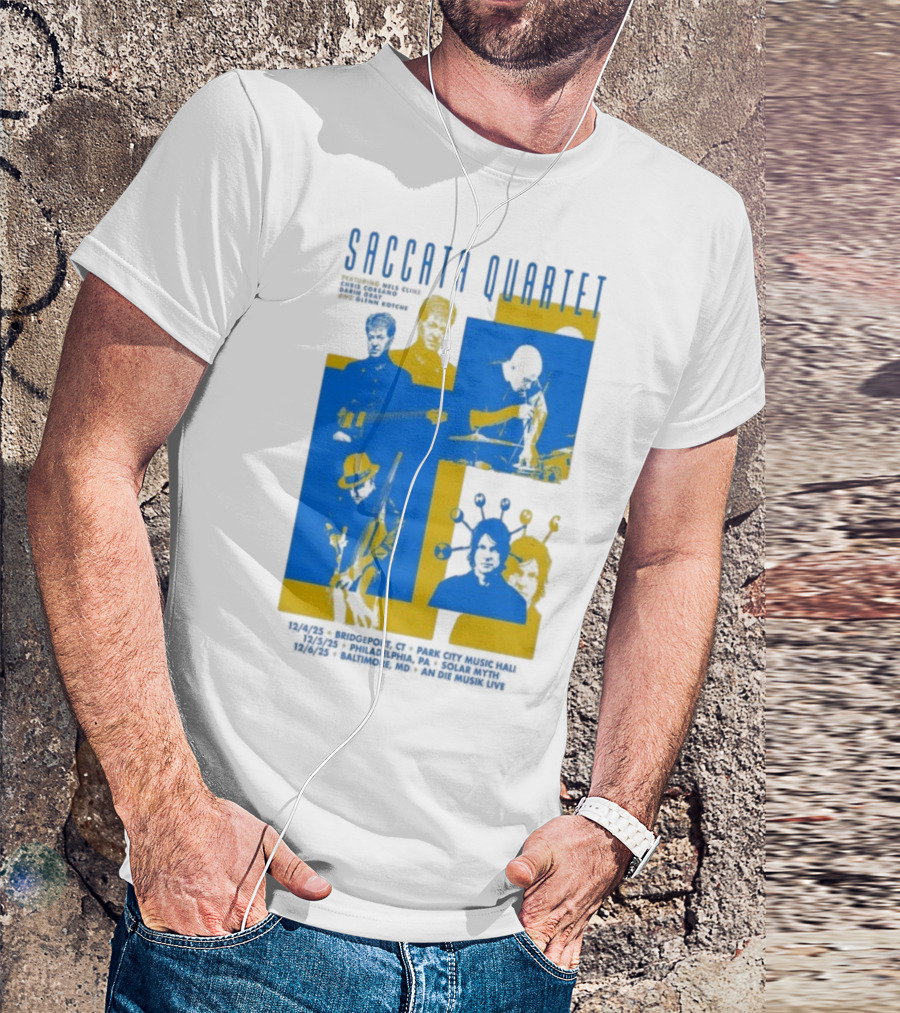 Saccata Quartet Tour December 2025 European Jazz Fusion Concert Dates T-Shirt