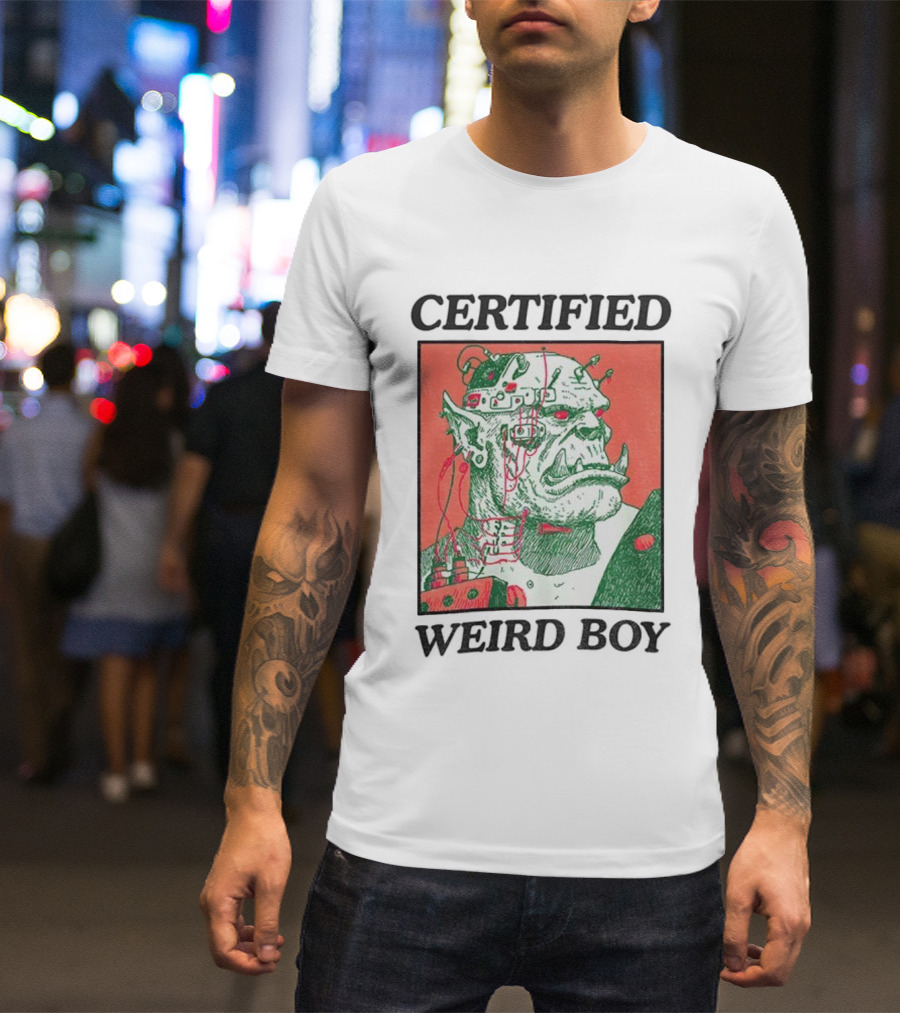 Certified Weirdboy Goblins Greenskins Orc Cyberpunk Art T-Shirt