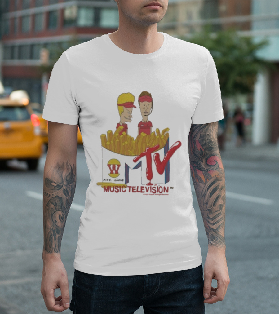 Beavis And Butt-Head MTV Mike Judge Burger World Music Television T-Shirt