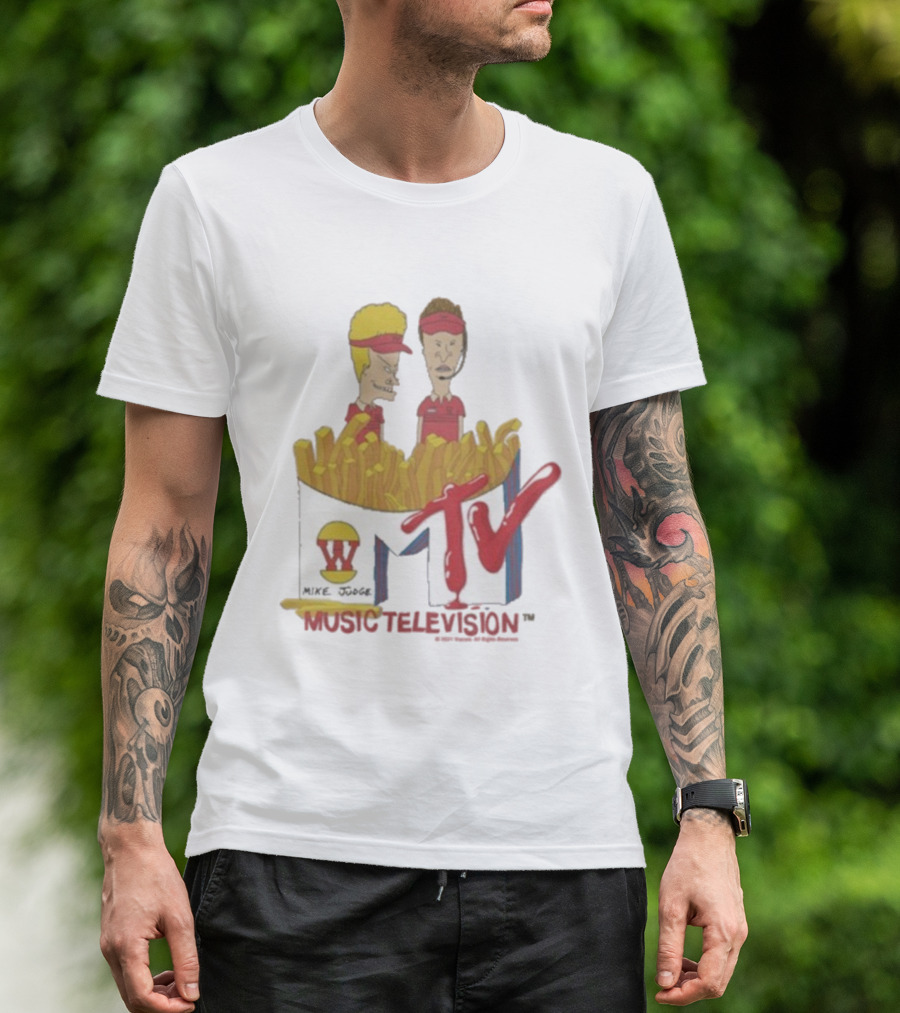 Beavis And Butt-Head MTV Mike Judge Burger World Music Television T-Shirt