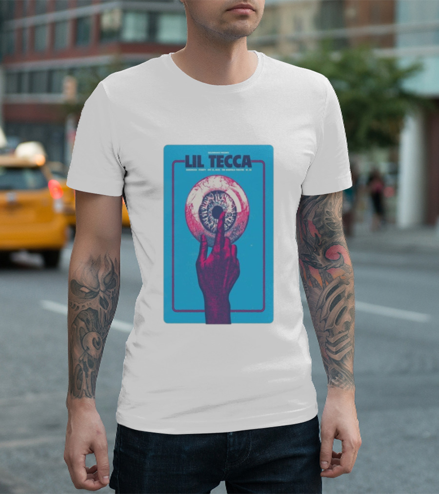 Lil Tecca Live At The Warfield Theatre San Francisco Oct 21 2025 Hand Eye Iconography T-Shirt