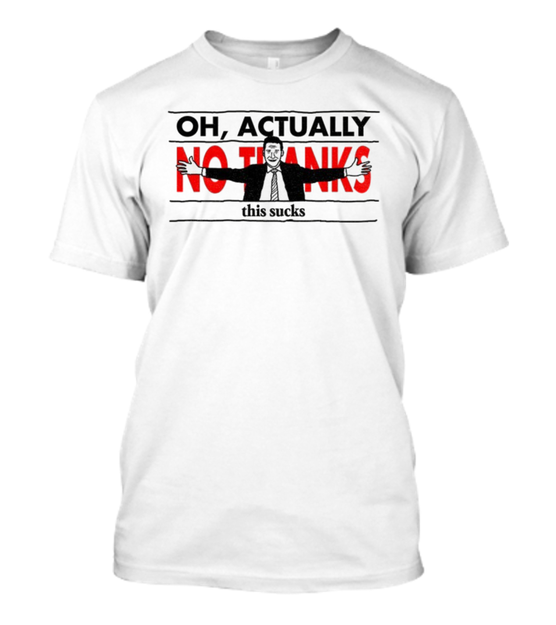 Oh Actually No Thanks This Sucks Comic Style Sarcastic Humor T-Shirt
