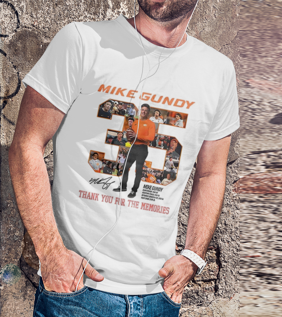 Mike Gundy 35 Years OSU Cowboy Football Thank You For The Memories T-Shirt