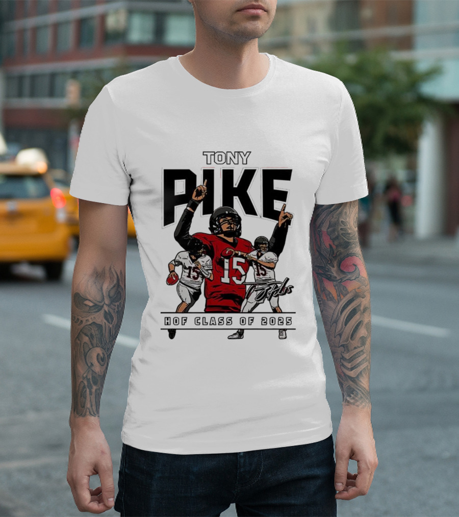 Tony Pike HOF Class Of 2025 Signature 15 Football Tribute T-Shirt