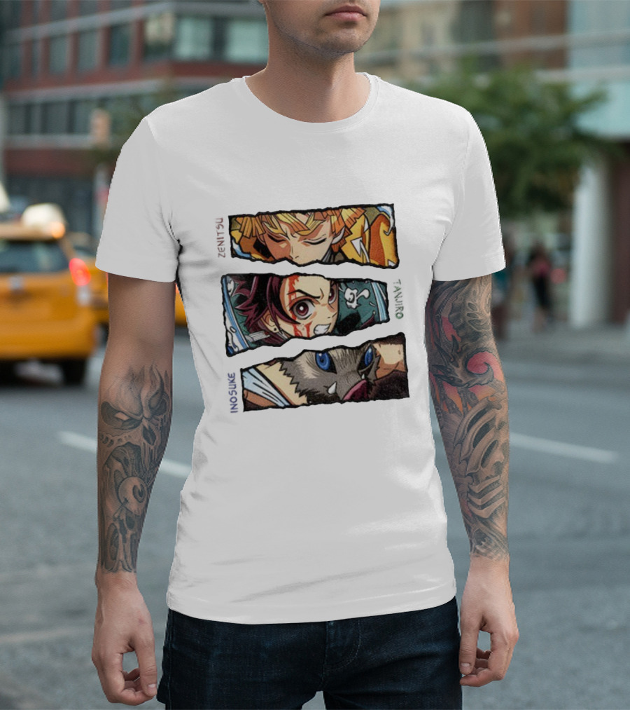 Demon Slayer Anime 2025 Tanjiro Zenitsu Inosuke Characters T-Shirt