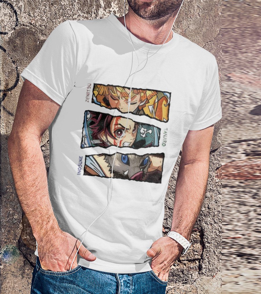 Demon Slayer Anime 2025 Tanjiro Zenitsu Inosuke Characters T-Shirt