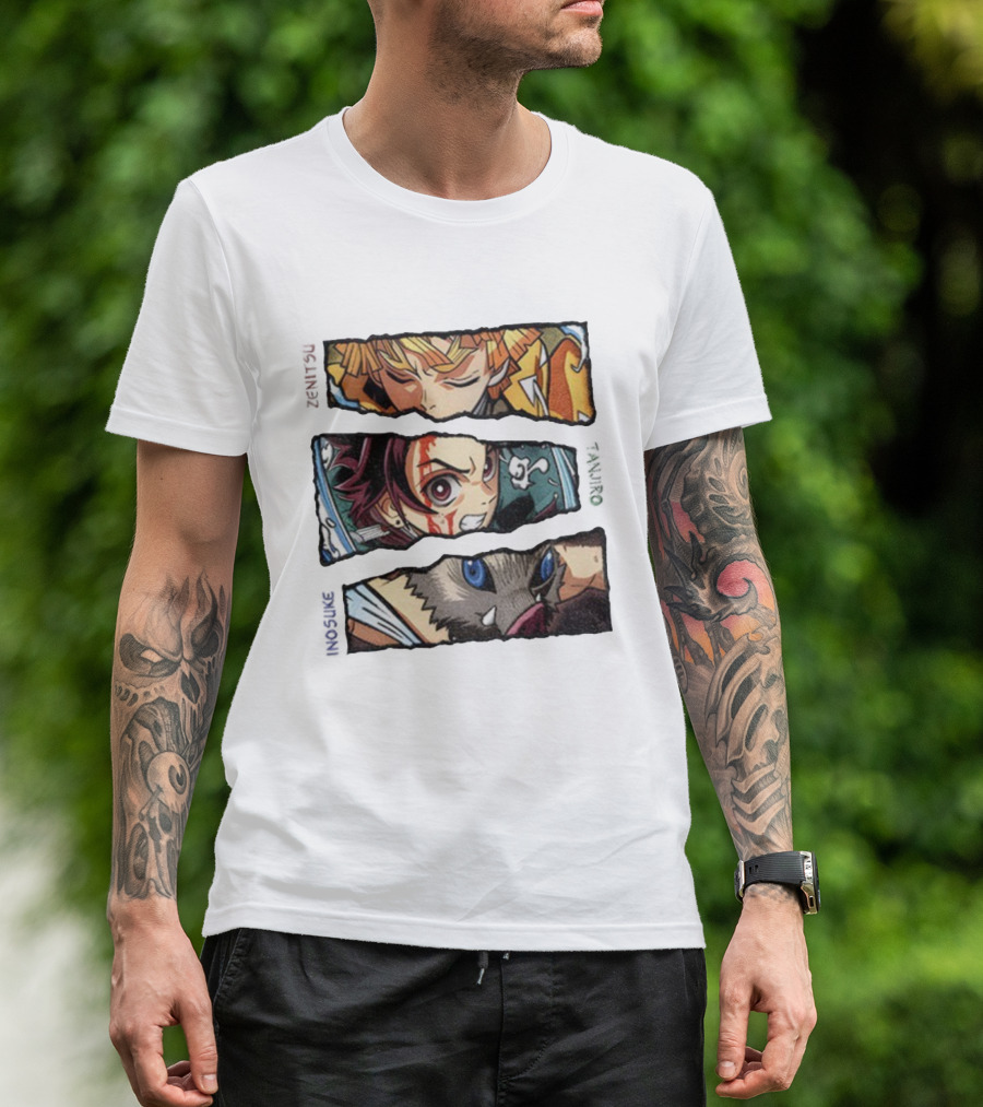 Demon Slayer Anime 2025 Tanjiro Zenitsu Inosuke Characters T-Shirt