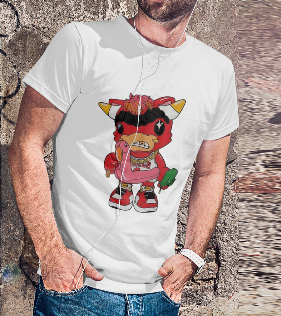 Benny The Bull Lil Benny 2025 Mascot Graphic Bulls Basketball Cartoon T-Shirt