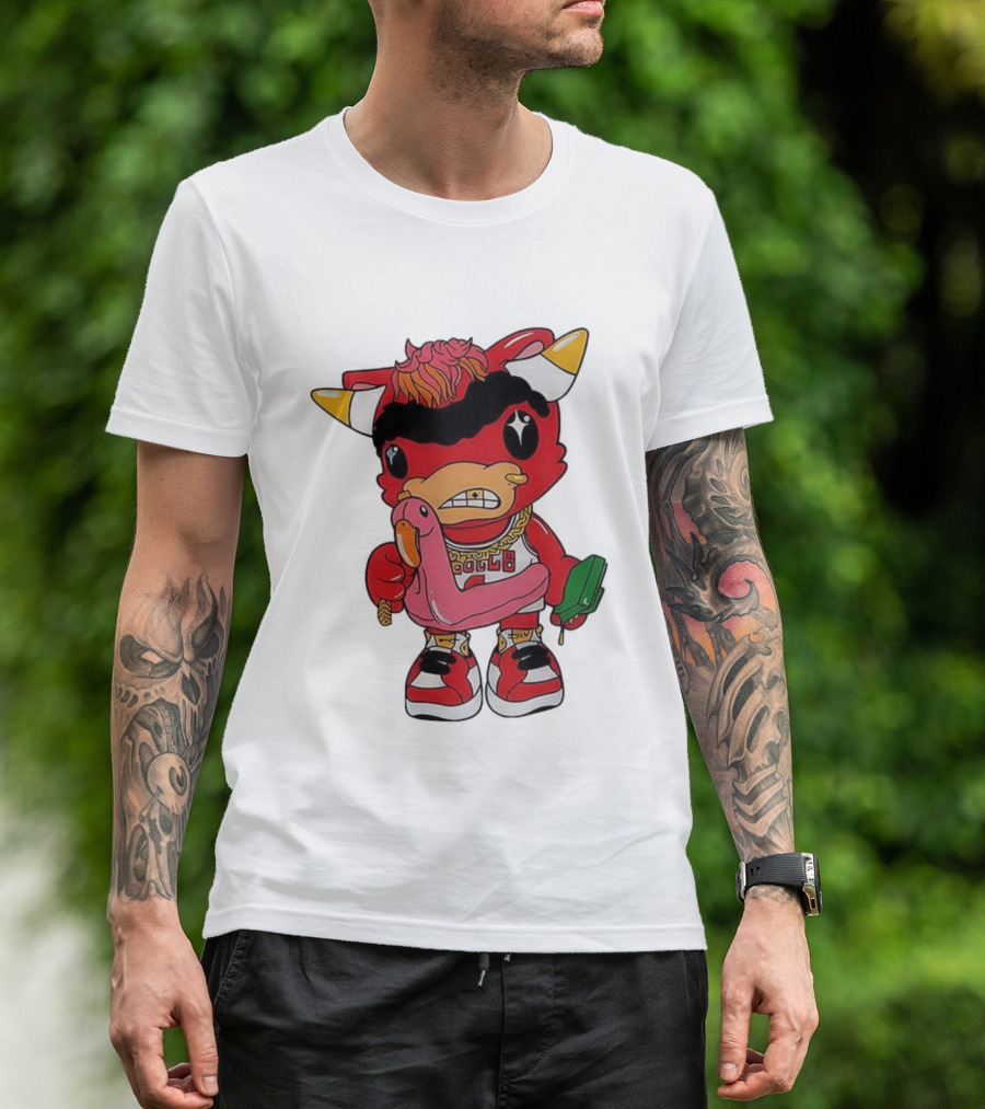 Benny The Bull Lil Benny 2025 Mascot Graphic Bulls Basketball Cartoon T-Shirt
