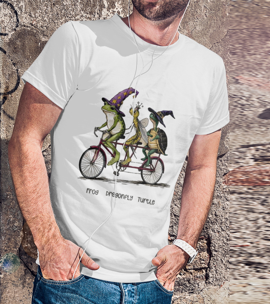 Witch Frog Dragonfly Turtle Halloween FDT Anti Trump Riding Bicycle T-Shirt