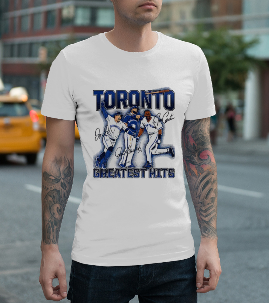 Toronto Blue Jays Joe Carter Jose Bautista George Springer Greatest Hits MLB Signatures T-Shirt