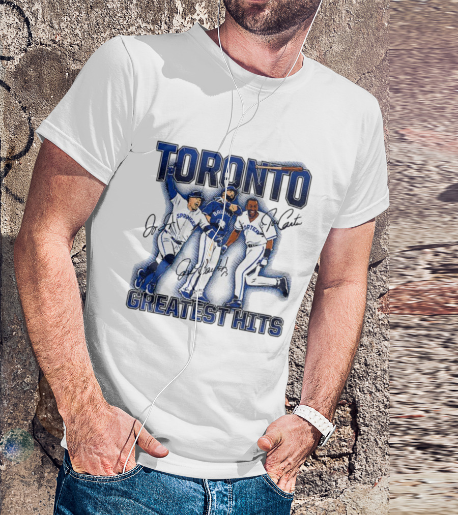 Toronto Blue Jays Joe Carter Jose Bautista George Springer Greatest Hits MLB Signatures T-Shirt