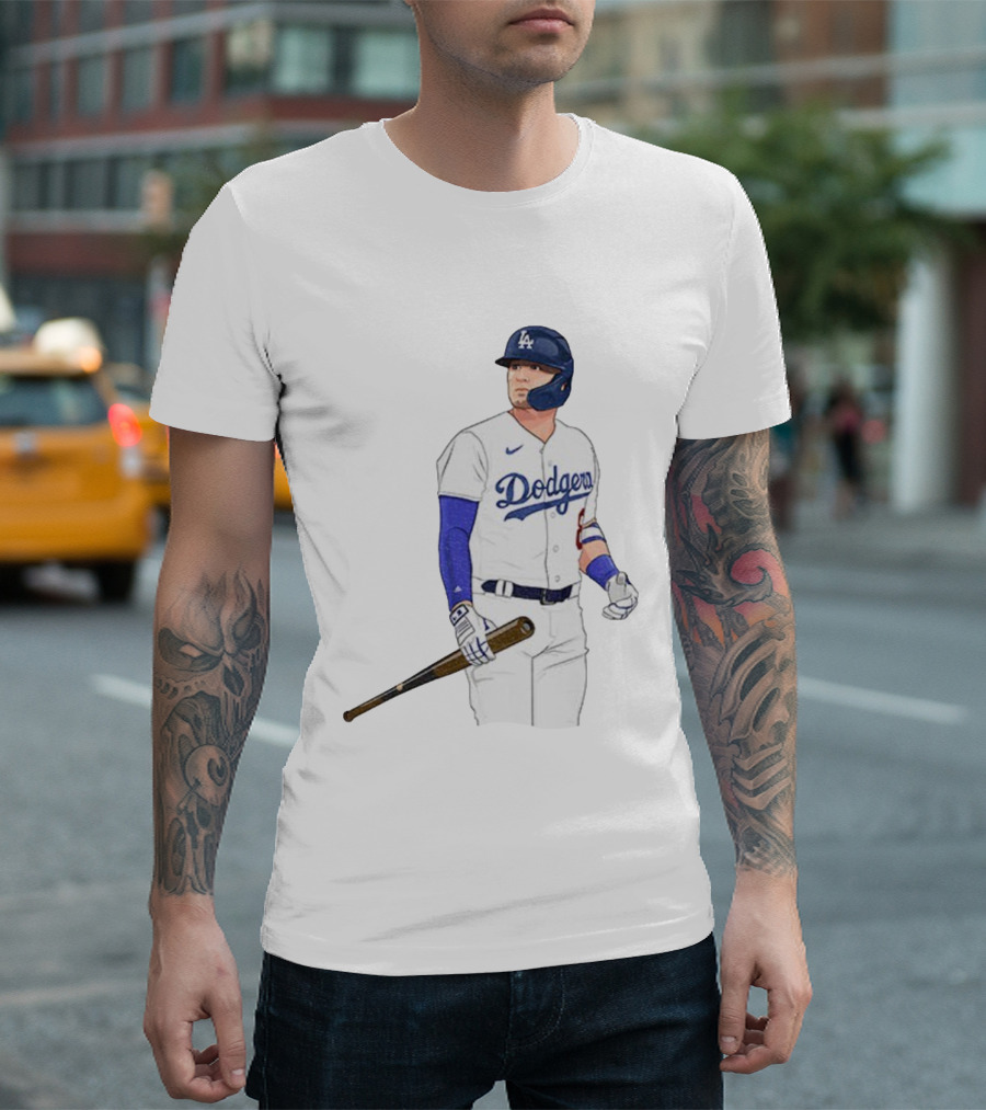 Kiké Hernández Los Angeles Dodgers #18 Baseball Player Illustration T-Shirt