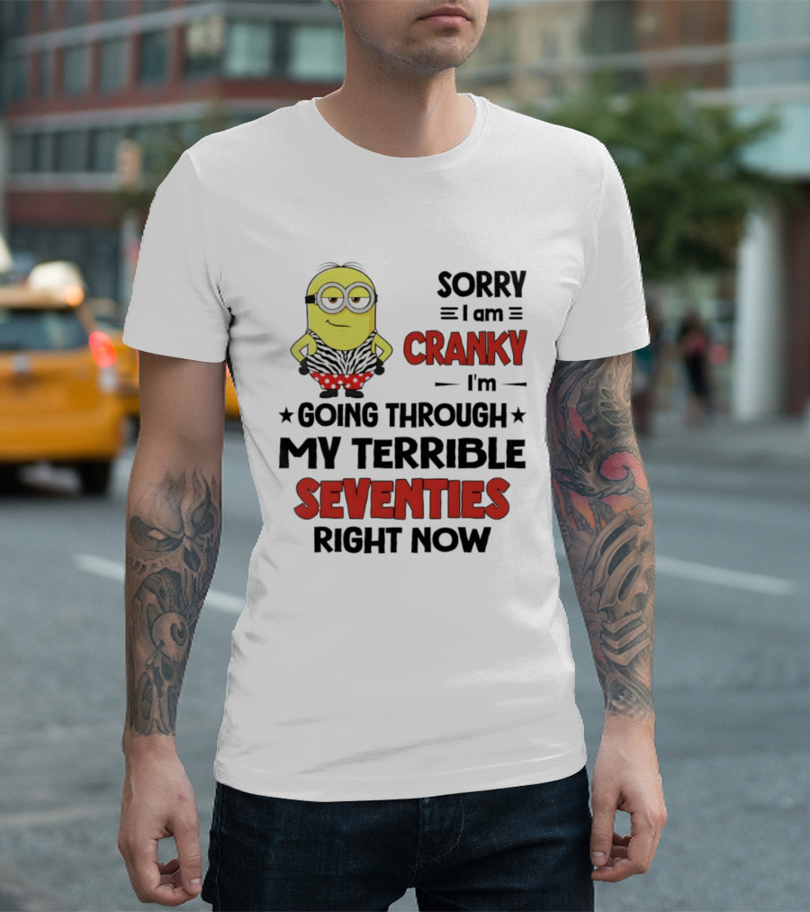 Sorry I Am Cranky Going Through My Terrible Seventies Minion T-Shirt