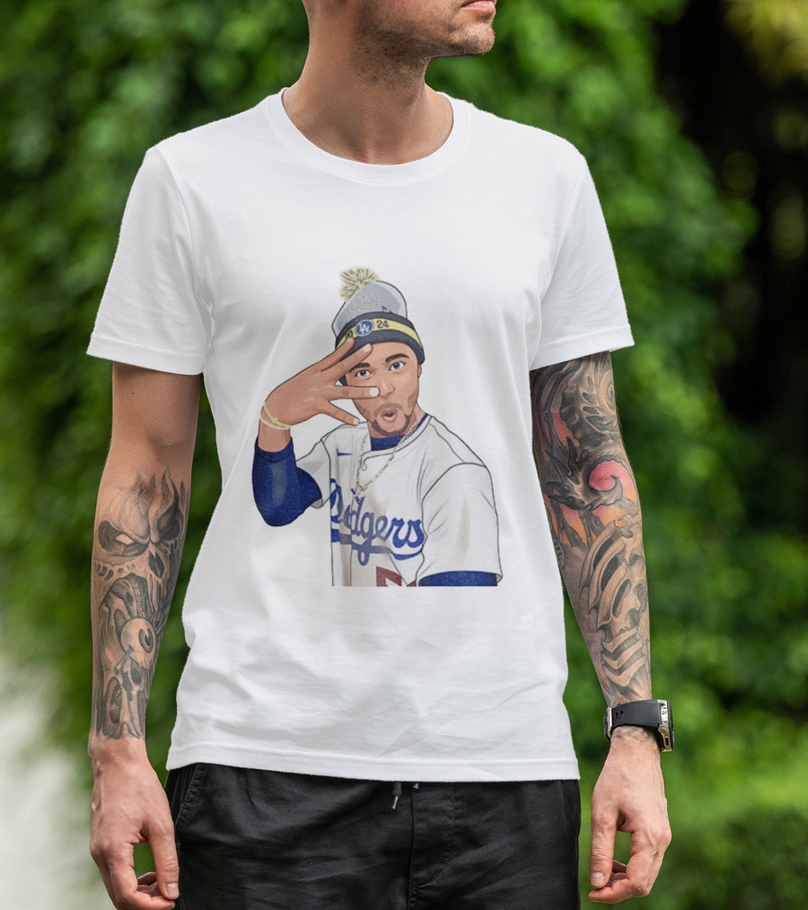 Mookie Betts Los Angeles Dodgers Pom-Pom Beanie Baseball 2024 T-Shirt