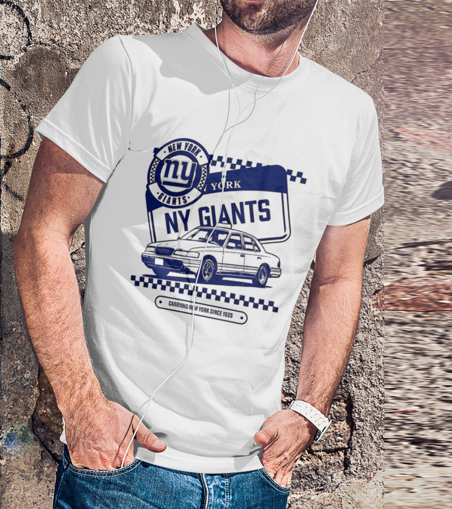 New York Giants NFL Carrying New York Since 1925 Taxi Vintage License Plate T-Shirt
