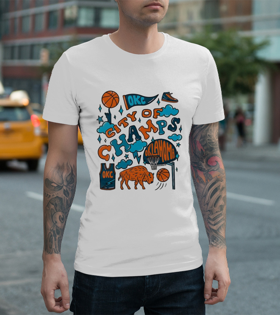 OKC Basketball City Of Champs Oklahoma Thunder Fan Gear T-Shirt