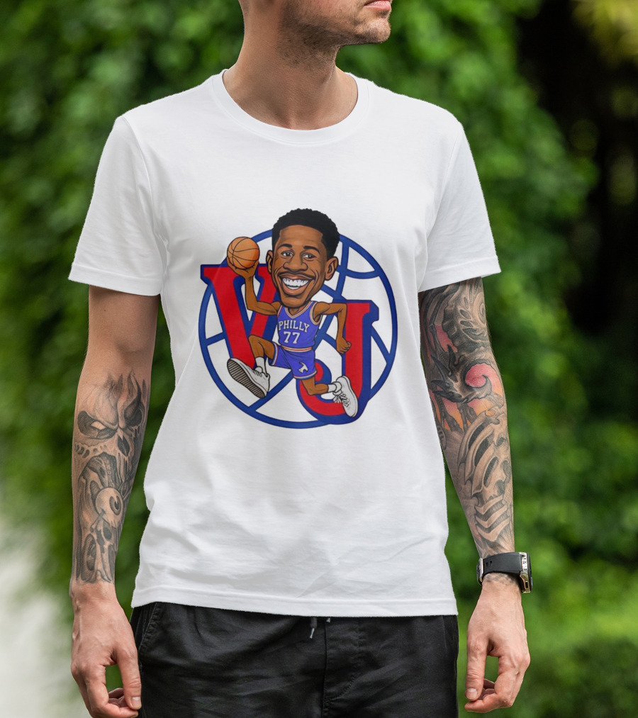 V J Philly 77 Basketball Player With Ball T-Shirt