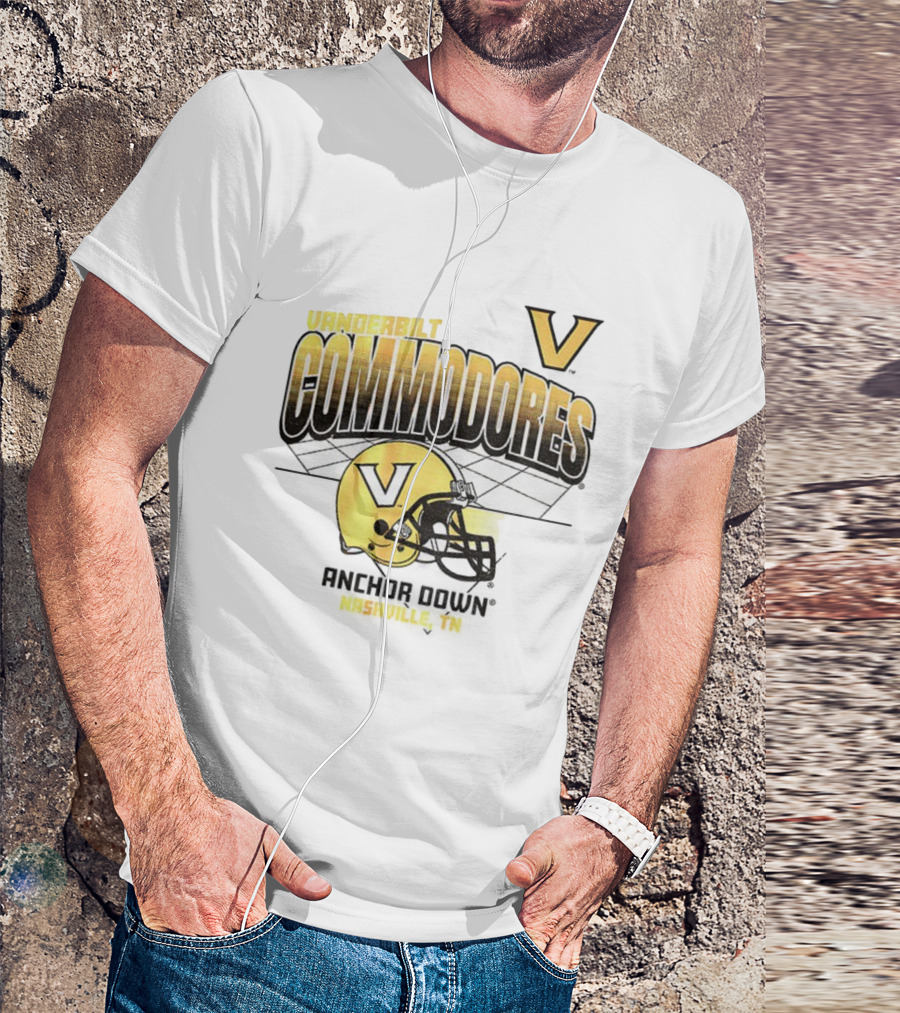 Vanderbilt Commodores Football Helmet Anchor Down Nashville TN T-Shirt