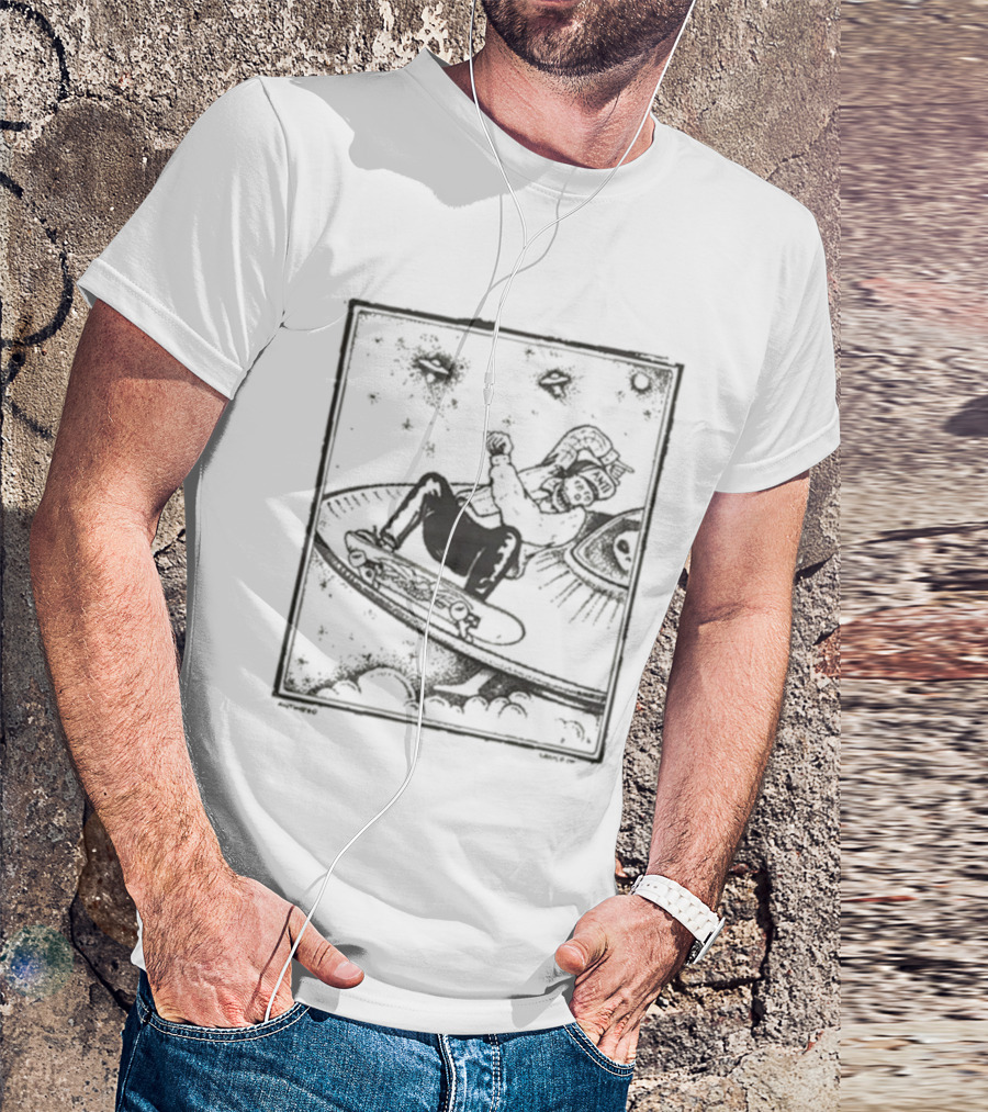 Antihero Peter Hewitt Lance Mountain Skateboarding UFO Adventure In Space T-Shirt