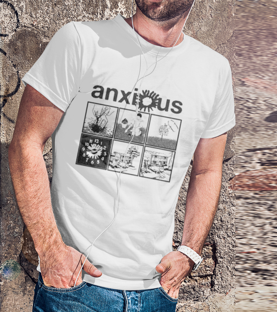Anxious Van Comic Anxiety Panel Flower Sun Panels T-Shirt