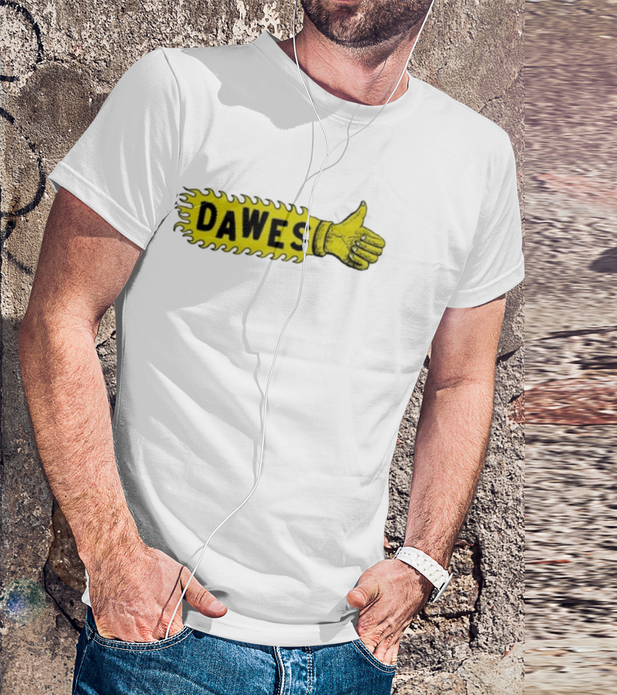 Dawes Thumbs Up Yellow Hand Icon Flame Effect T-Shirt