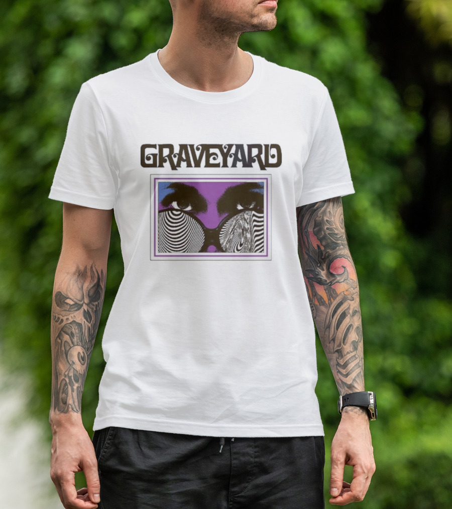Graveyard Branca Optical Illusion Eyes T-Shirt