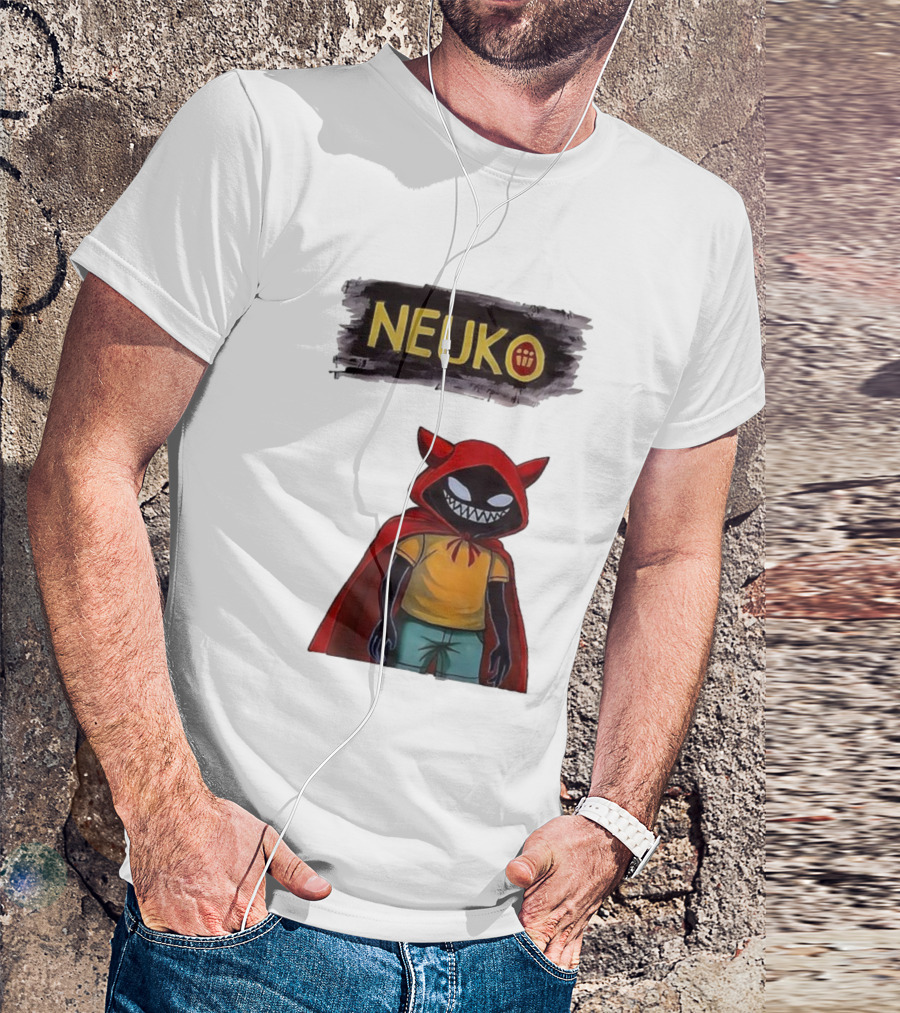 Neuko Evilhood Red Cloak Character With Mischievous Grin T-Shirt