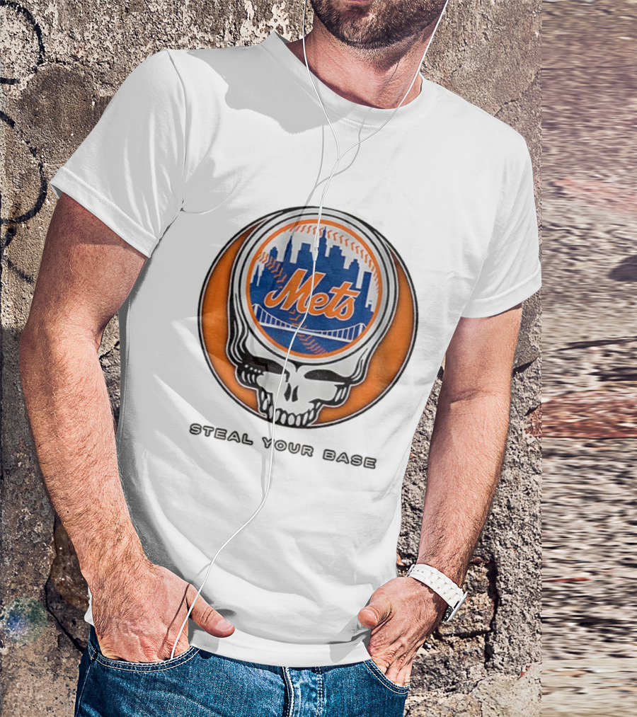 New York Mets Grateful Dead Steal Your Base MLB Skull T-Shirt