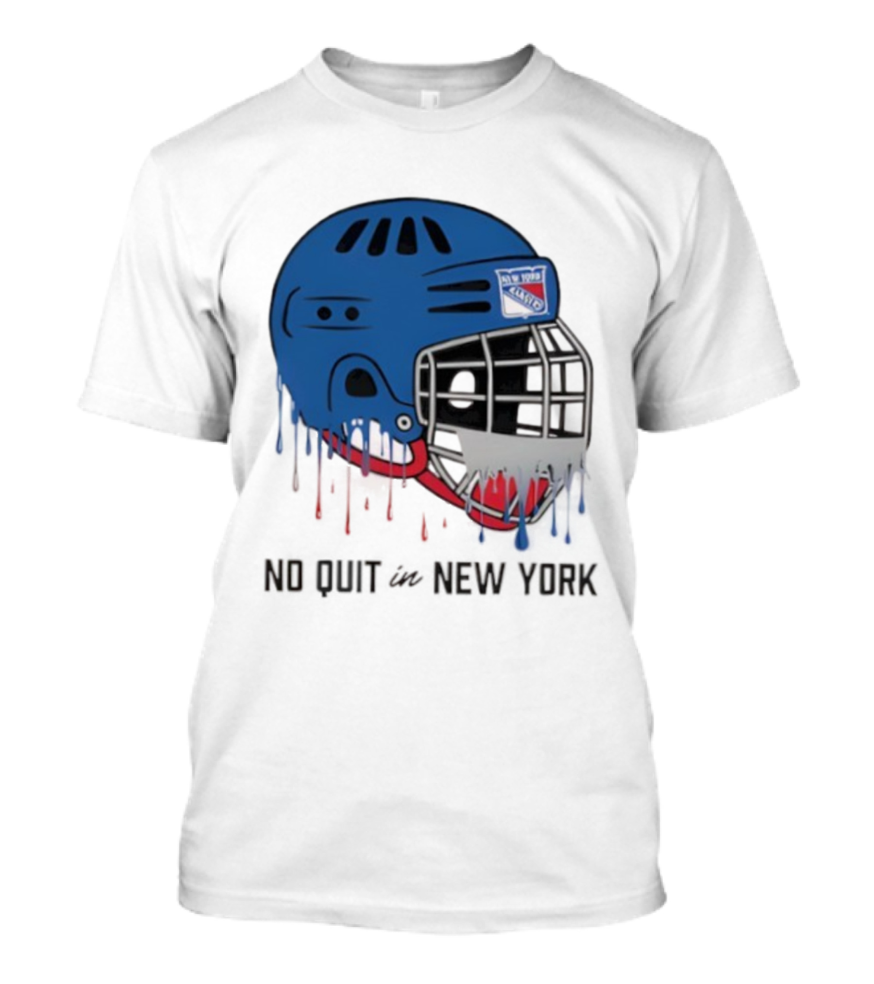 New York Rangers Drippy Helmet No Quit T-Shirt