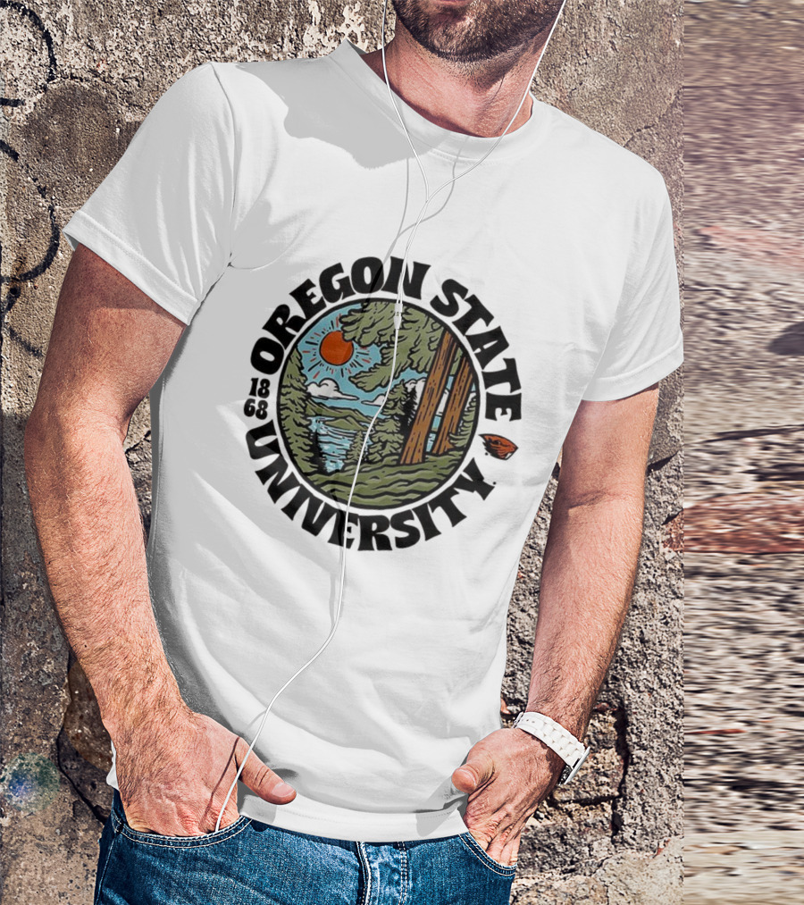 Oregon State University Beavers Football Est 1868 Scenic Landscape T-Shirt