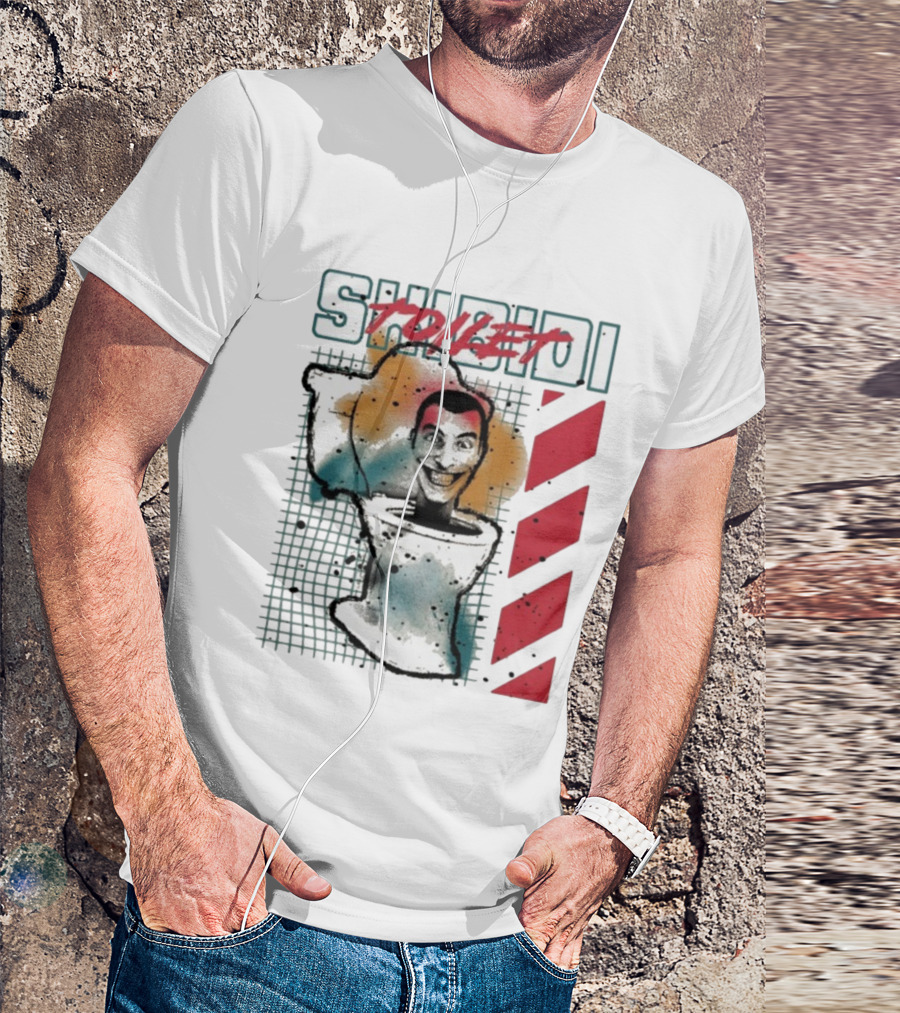 SHIBIDI TOILET Splatter Paint Character Illustration T-Shirt