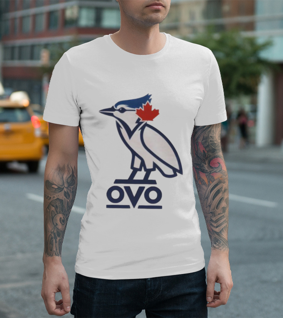 Toronto Blue Jays OVO Owl Maple Leaf Emblem T-Shirt