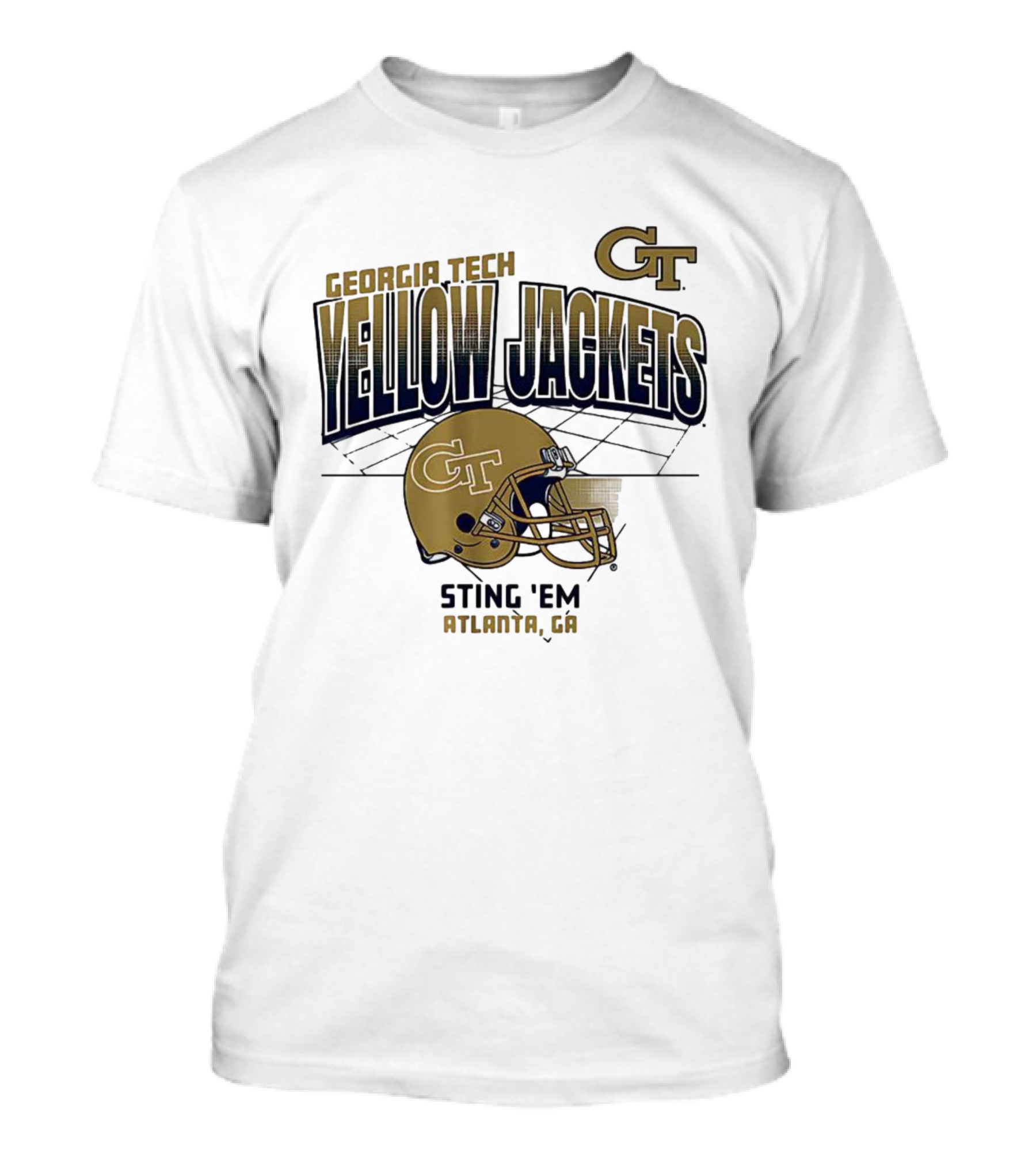 Georgia Tech Yellow Jackets GT Helmet Sting 'Em Atlanta GA T-Shirt