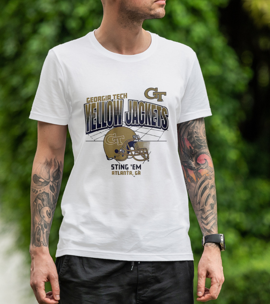 Georgia Tech Yellow Jackets GT Helmet Sting 'Em Atlanta GA T-Shirt