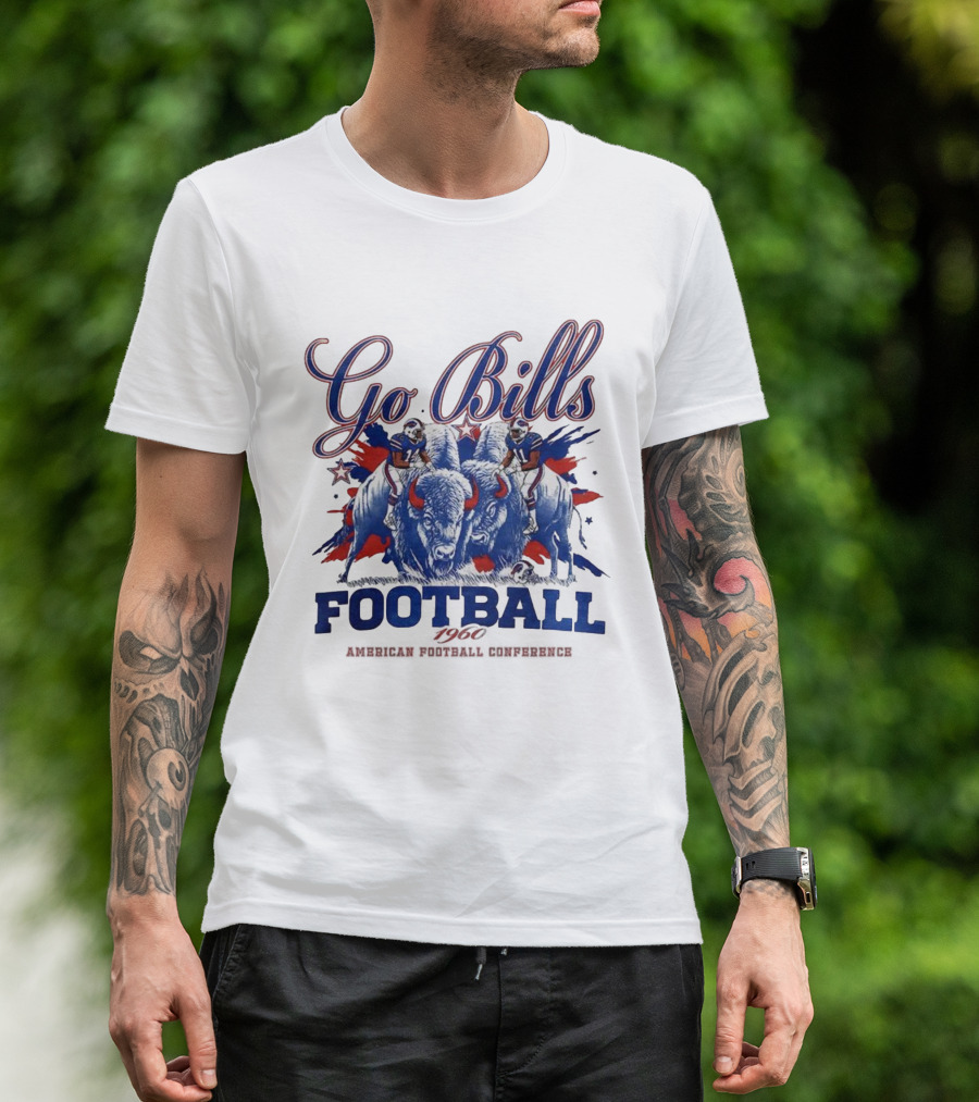 Go Bills Football Buffalo 1960 American Football Conference Vintage Athletes T-Shirt
