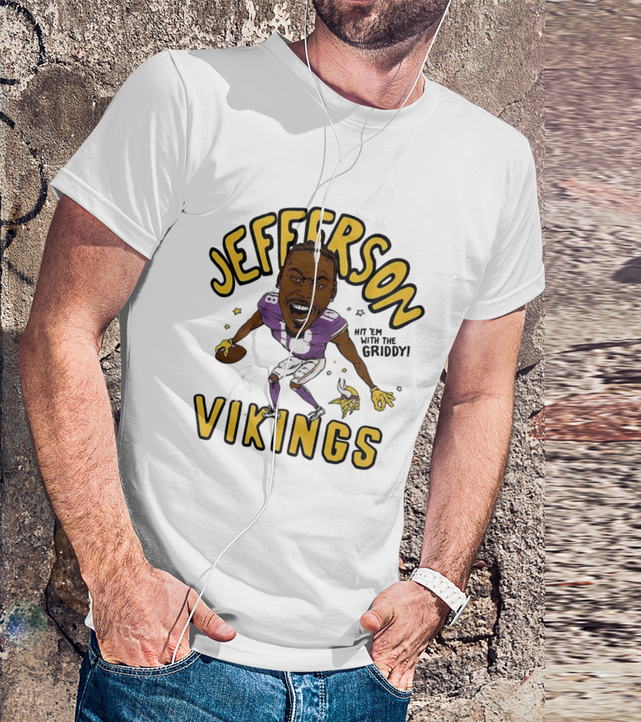 Jefferson Vikings Football Let’s Do The Griddy Player Caricature T-Shirt