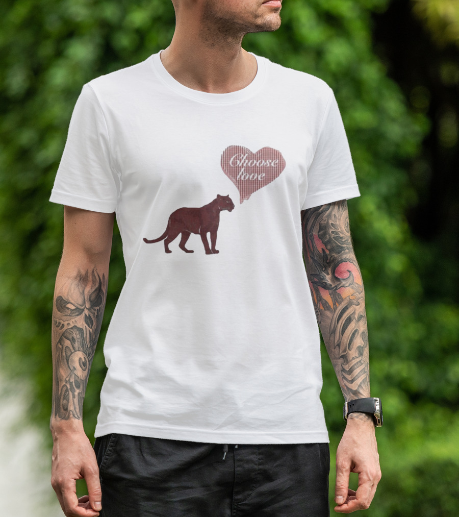 Pinkpantheress Choose Love Heart Panther Collaboration T-Shirt